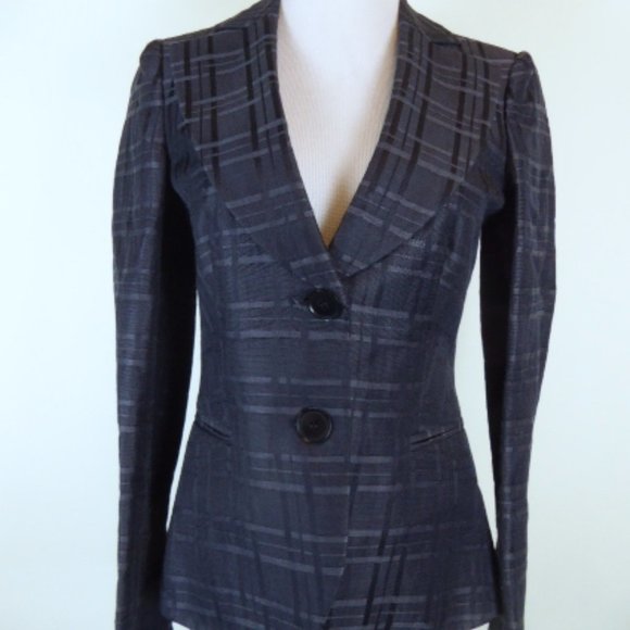 Emporio Giorgio Armani navy blazer 4 i38 tonal stripe made in Italy